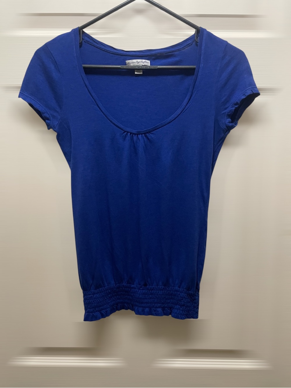 American Eagle Outfitters Royal Blue Scoop Neck Short Sleeve Top